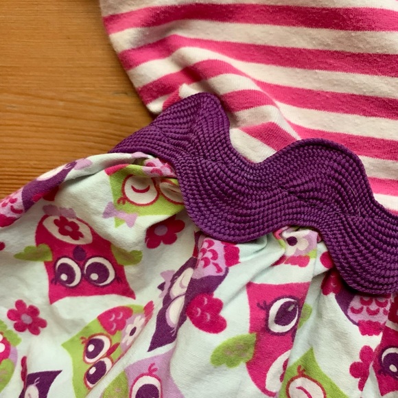 Girls Casual Owl Print Dress - Picture 6 of 14